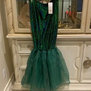Green Mermaid Sequin with Tulle Skirt. NWT size XL